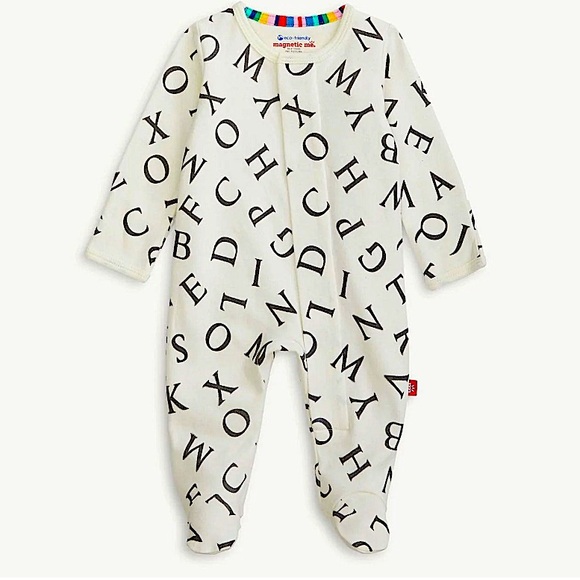 Magnetic Me Other - Magnetic Me Love letters Organic Cotton Magnetic Pajama Footie